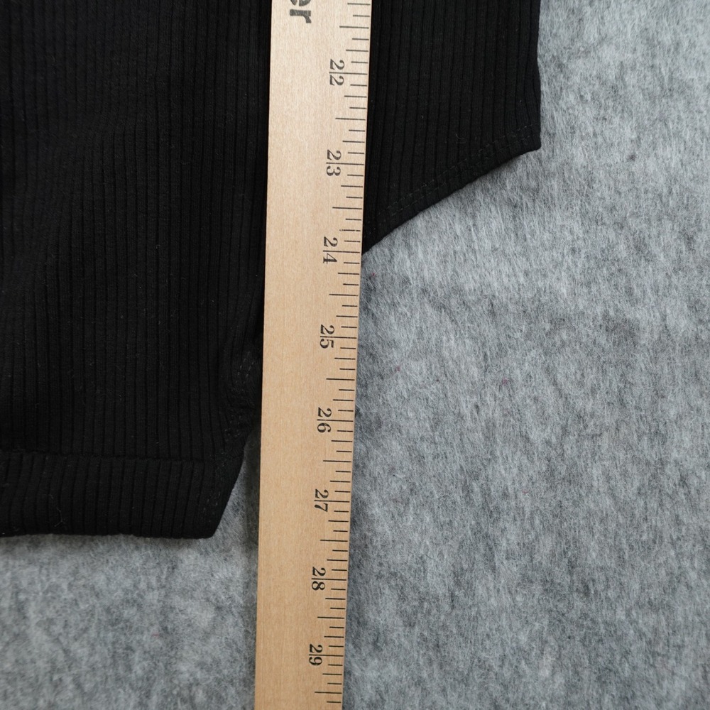 Reformation Bodysuit Women XS/S? Black Ribbed Plunge VNeck Short Sleeve Stretch - Picture 6 of 7